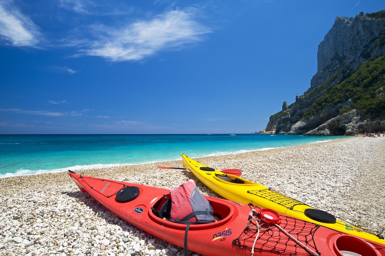Kayak, Cala Sisine, Orosei Gulf, Baunei, Ogliastra, Sardinia, Italy